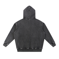 Black Snow Wash Fleece Oversize Hoodie, back detail flat lay