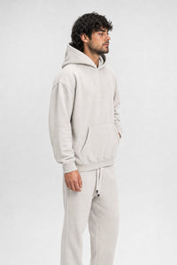 Light Wash Fleece Oversize Hoodie in Mild Apricot, side view