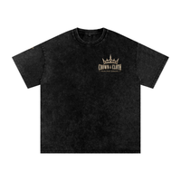 Snow Washed Oversized Cotton T-Shirt in black, front flat lay