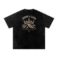 Snow Washed Oversized Cotton T-Shirt in black, back detail flat lay